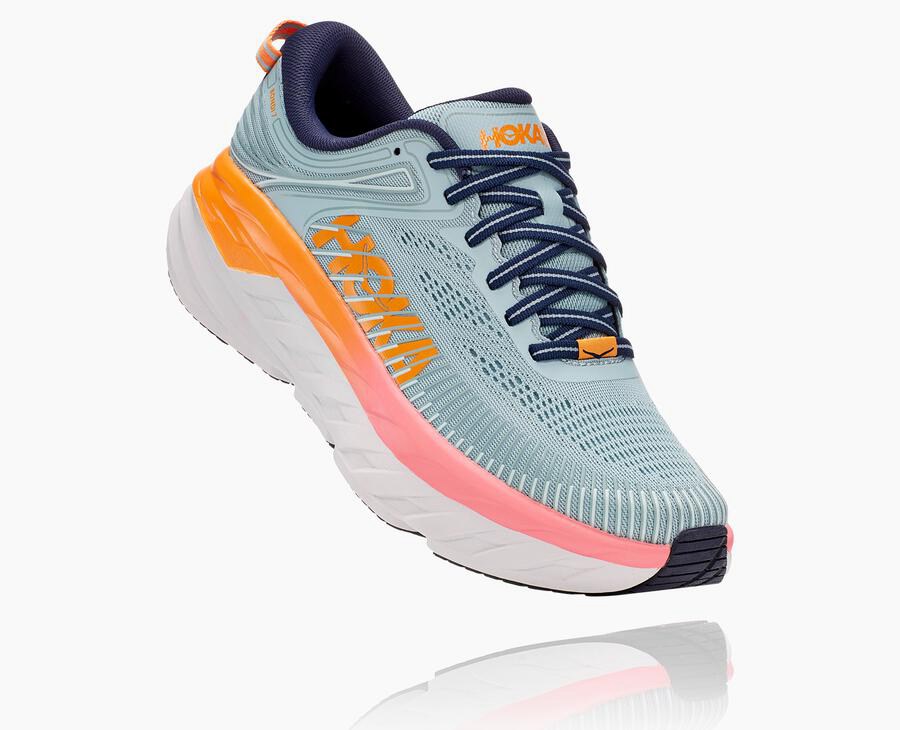 Hoka One One Hardloopschoenen Dames - Bondi 7 - Blauw - ES3016478